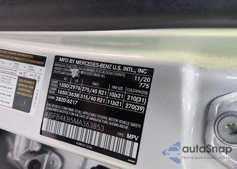 2021 Mercedes-Benz Gle 350 4Matic from USA, damaged, VIN 4JGFB4KB5MA363853